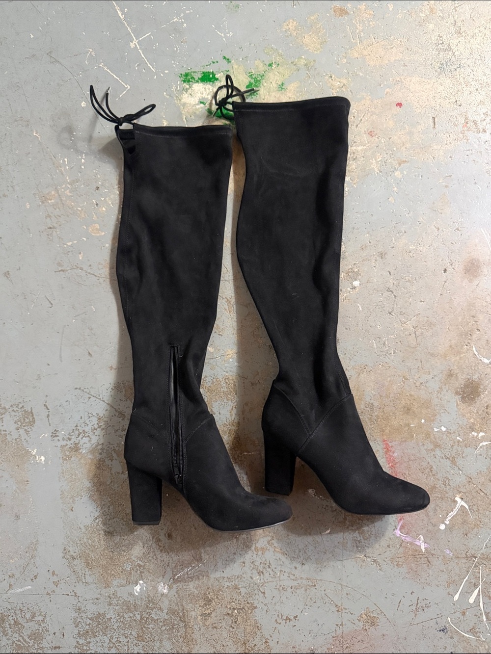 Call It Spring Black Over-the-Knee Suede-Look Boots, 8 - Picture 5 of 12